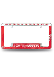 Detroit Red Wings 11X Stanley Cup Champs All Over Chrome License Frame