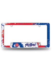 Detroit Pistons All Over Chrome Tie Dye License Frame