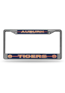 Auburn Tigers Glitter Chrome License Plate Frame - Silver
