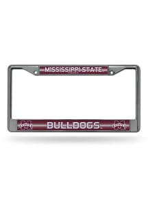 Mississippi State Bulldogs Glitter Chrome License Plate Frame - Silver