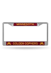 Silver Minnesota Golden Gophers Glitter Chrome License Plate Frame