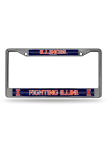 Illinois Fighting Illini Glitter Chrome License Frame