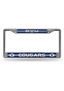 BYU Cougars Glitter Chrome License Plate Frame - Silver