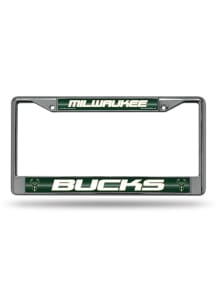 Milwaukee Bucks Glitter Chrome License Plate Frame - Silver