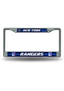 New York Rangers Glitter Chrome License Plate Frame - Silver