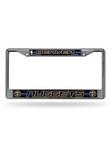 Denver Nuggets Glitter Chrome License Plate Frame - Silver