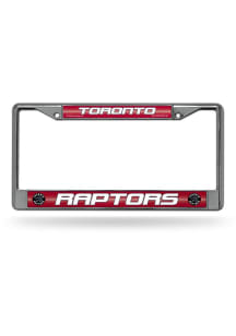 Toronto Raptors Glitter Chrome License Plate Frame - Silver