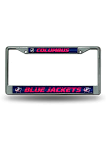 Columbus Blue Jackets Glitter Chrome License Plate Frame - Silver