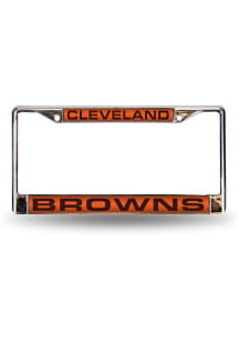 Cleveland Browns Wordmark Chrome License Plate Frame - Orange