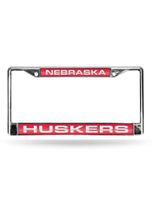 Red Nebraska Cornhuskers Chrome License Frame