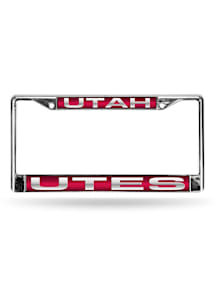 Utah Utes Chrome License Plate Frame - Red