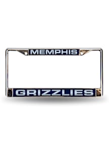 Memphis Grizzlies Chrome License Plate Frame - Blue