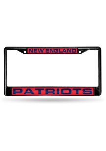 New England Patriots Black Chrome License Plate Frame - Black