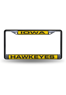 Iowa Hawkeyes Black Chrome License Frame