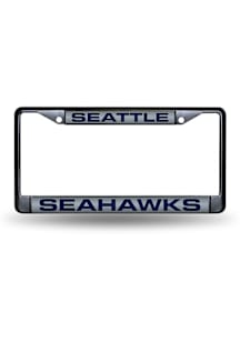Seattle Seahawks Black Chrome License Plate Frame - Black