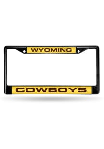 Wyoming Cowboys Black Chrome License Frame