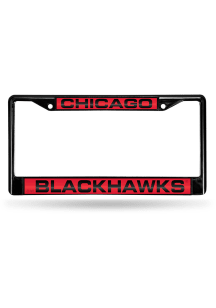 Chicago Blackhawks Black Chrome License Frame