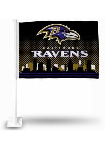 Baltimore Ravens Double Sided Car Flag - Black