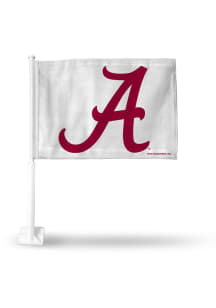 Alabama Crimson Tide Double Sided Car Flag - Silver