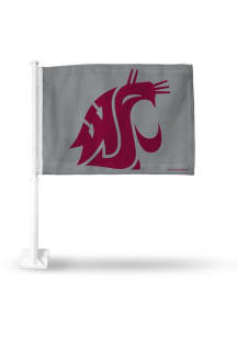 Washington State Cougars Double Sided Car Flag - Silver