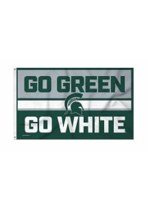 White Michigan State Spartans 3x5 Silk Screen Grommet Flag