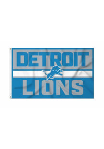 Detroit Lions 3x5 White Silk Screen Grommet Flag