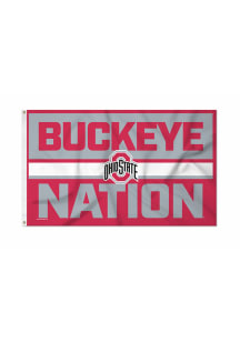 White Ohio State Buckeyes 3x5 Silk Screen Grommet Flag