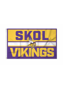 Minnesota Vikings 3x5 White Silk Screen Grommet Flag