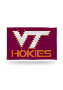 Virginia Tech Hokies 3x5 Silk Screen Grommet Flag - Silver