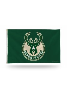 Milwaukee Bucks 3x5 White Silk Screen Grommet Flag