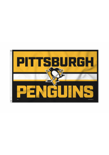 Pittsburgh Penguins 3x5 White Silk Screen Grommet Flag