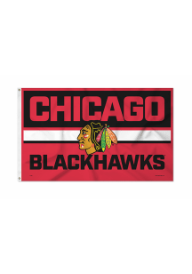 Chicago Blackhawks 3x5 White Silk Screen Grommet Flag