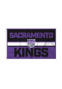 Sacramento Kings 3x5 White Silk Screen Grommet Flag