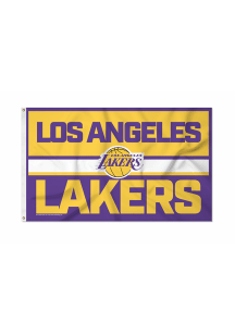 Los Angeles Lakers 3x5 White Silk Screen Grommet Flag