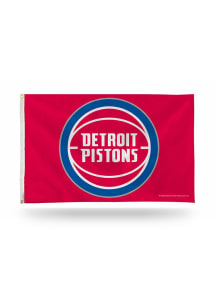Detroit Pistons 3x5 White Silk Screen Grommet Flag