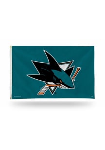 San Jose Sharks 3x5 White Silk Screen Grommet Flag