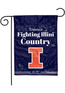 White Illinois Fighting Illini 13x18 Garden Flag