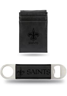 New Orleans Saints Bar Blade and Front Pocket Wallet Mens Front Pocket Wallet and Bar Blade Set
