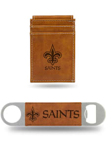 New Orleans Saints Bar Blade and Front Pocket Wallet Mens Front Pocket Wallet and Bar Blade Set