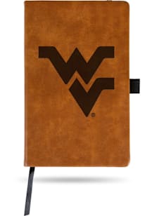 West Virginia Mountaineers Engraved Notebook and Folder - Brown