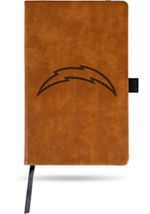 Los Angeles Chargers Engraved Notebook and Folder - Brown