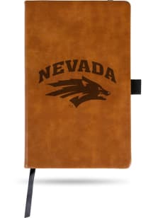 Nevada Wolf Pack Engraved Notebook and Folder - Brown