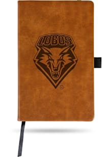 New Mexico Lobos Engraved Notebook and Folder - Brown