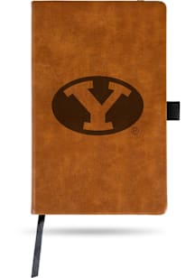 BYU Cougars Engraved Notebook and Folder - Brown