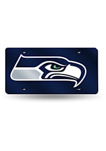 Seattle Seahawks Navy Blue Laser Cut Car Accessory License Plate