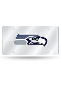 Seattle Seahawks Silver Laser Cut Car Accessory License Plate