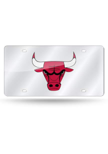 Chicago Bulls Silver Laser Cut Car Accessory License Plate