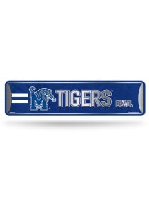 Memphis Tigers 4x15 Metal Street Sign - Silver