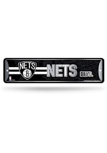 Brooklyn Nets 4x15 Metal Street Sign - Silver