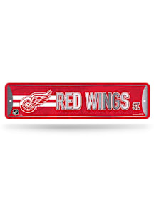Detroit Red Wings 4x15 Metal Street Sign - Silver